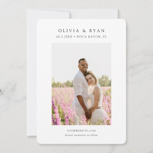 Boca Raton Bruiloft Florida Save the Date Kaart (Achterkant)