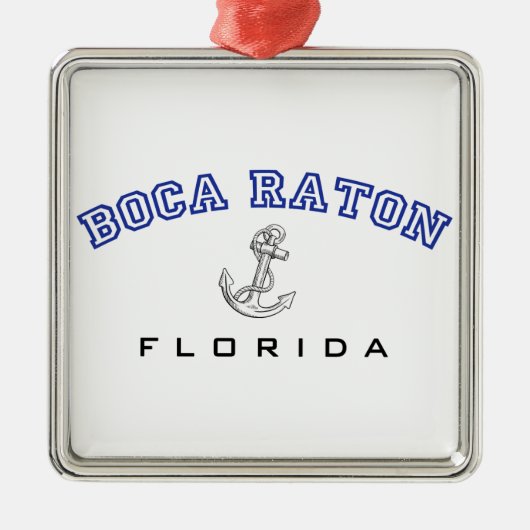 Boca Raton, FL met anker Metalen Ornament (Voorkant)