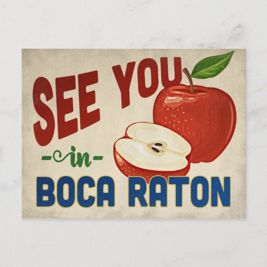 Boca Raton Florida Apple - Vintage Travel Briefkaart (Voorkant)