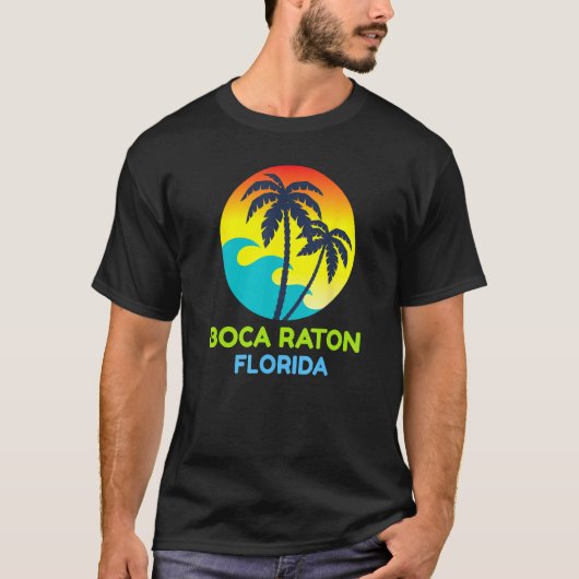 Boca Raton Florida Beach Trip Tropical Retro T-shirt (Voorkant)