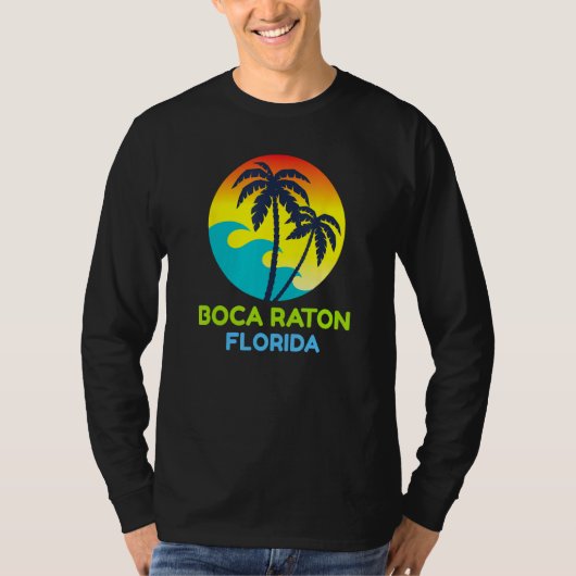 Boca Raton Florida Beach Trip Tropical Retro T-shirt (Voorkant)