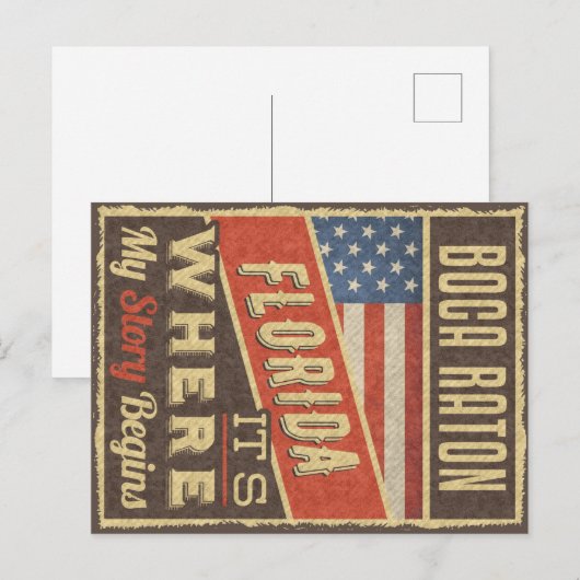 Boca Raton Florida Briefkaart (Voorkant / Achterkant)