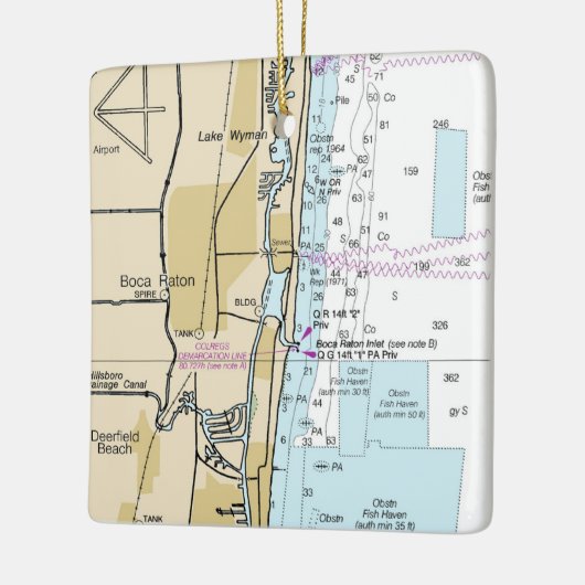 Boca Raton Florida Chart Keramisch Ornament (Links)