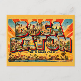 Boca Raton Florida Elegante Kust Vintage Kunst Briefkaart