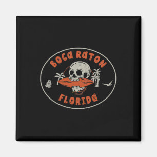 Boca Raton Florida Fl Vintage Surf Strand Voorzijd Magneet