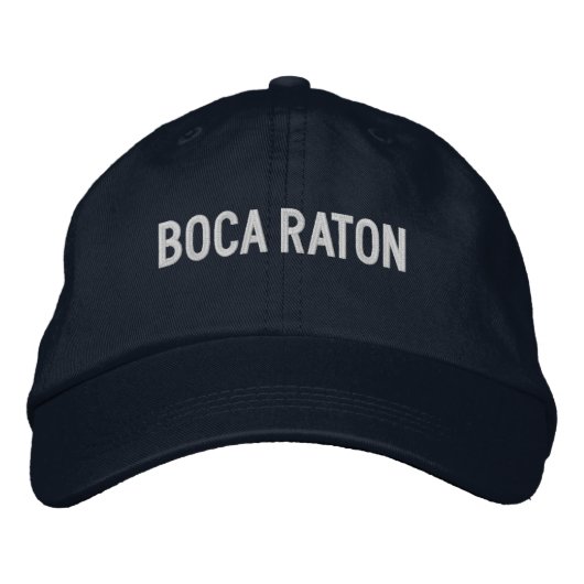 Boca Raton Florida Geborduurde Honkbalpet Pet (Voorkant)