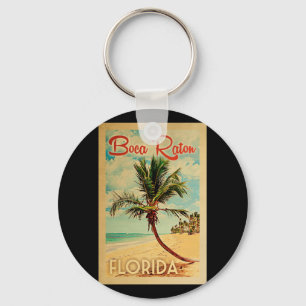 Boca Raton Florida Palm Beach Vintage Travel Sleutelhanger