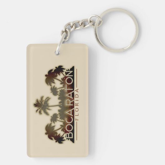 Boca Raton Florida palm tree aan twee zijden sleut Sleutelhanger (achterkant)