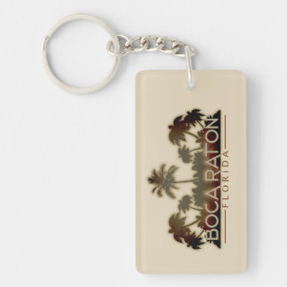 Boca Raton Florida palm tree aan twee zijden sleut Sleutelhanger