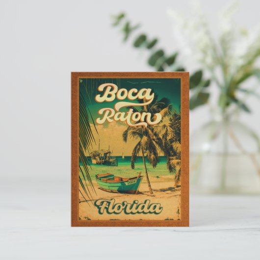 Boca Raton Florida Palm Tree Beach FL Briefkaart (Staand voorkant)