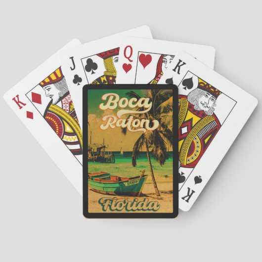 Boca Raton Florida Palm Tree Beach FL Pokerkaarten (Achterkant)