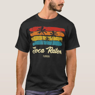 Boca Raton Florida Palm Trees FL Retro T-shirt