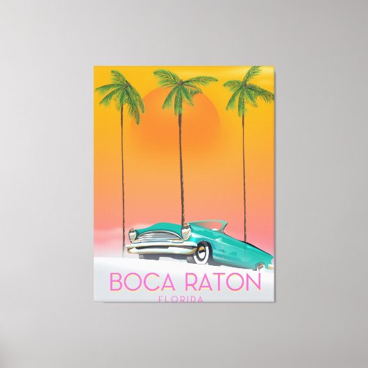 Boca Raton Florida reisposter. Canvas Afdruk (Voorkant)