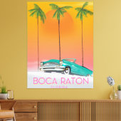 Boca Raton Florida reisposter. Canvas Afdruk (Insitu (Woonkamer))