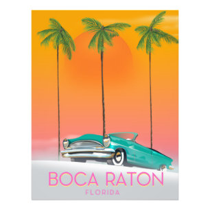 Boca Raton Florida reisposter. Foto Afdruk
