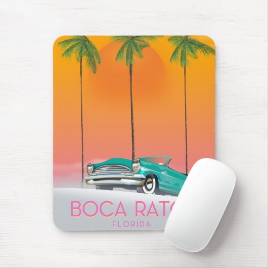 Boca Raton Florida reisposter. Muismat (Met muis)