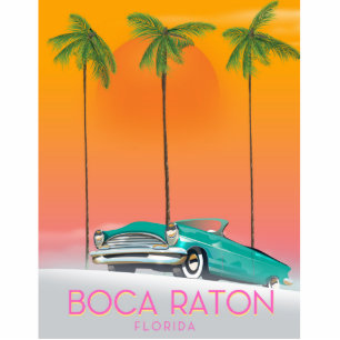 Boca Raton Florida reisposter. Staand Fotobeeldje
