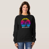 Boca Raton Florida Retro Palm Tree Sunset Vacking Trui (Voorkant volledig)