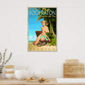 Boca Raton Florida Retro Reisposter Speld U Poster (Keuken)