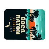Boca Raton Florida Retro Sunset Beach Souvenirs Magneet (Horizontaal)