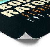 Boca Raton Florida Retro Sunset Beach Souvenirs Poster (Hoek)