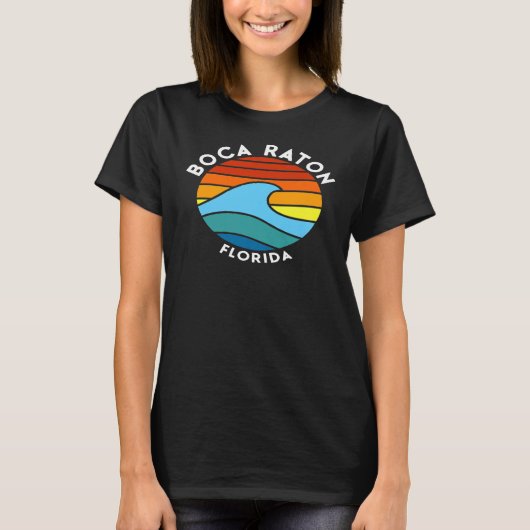 Boca Raton Florida Retro Wave Premium T-shirt (Voorkant)