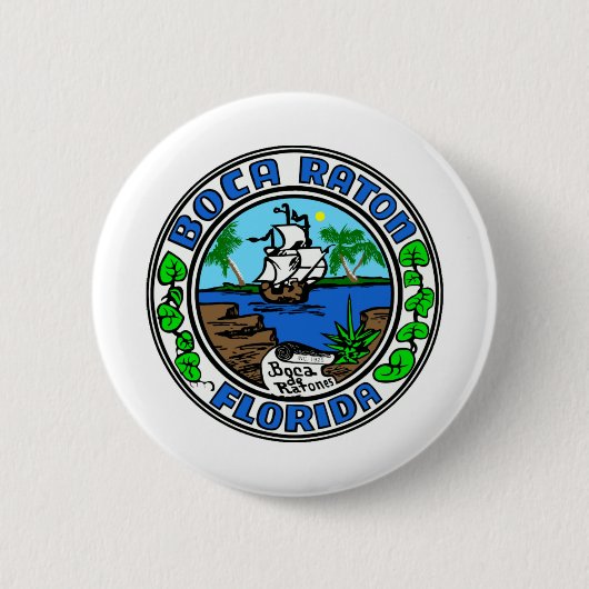 Boca Raton Florida Ronde Button 5,7 Cm (Voorkant)