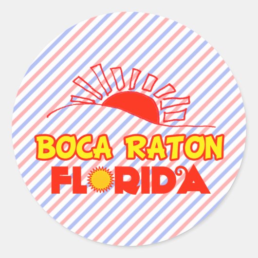 Boca Raton, Florida Ronde Sticker (Voorkant)