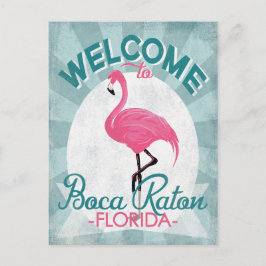 Boca Raton Florida Roze Flamingo Retro Briefkaart