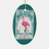 Boca Raton Florida Roze Flamingo Retro Keramisch Ornament (Rechts)