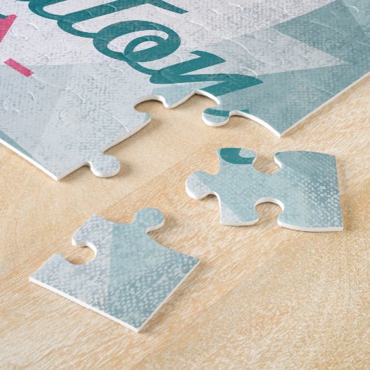 Boca Raton Florida Roze Flamingo Retro Legpuzzel (Zijkant)