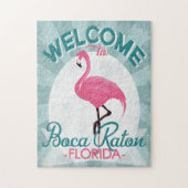 Boca Raton Florida Roze Flamingo Retro Legpuzzel (Verticaal)