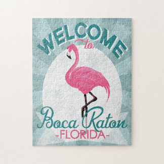 Boca Raton Florida Roze Flamingo Retro Legpuzzel
