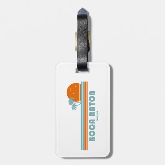 Boca Raton Florida Sun Palm Trees Bagagelabel (Achterkant verticaal)