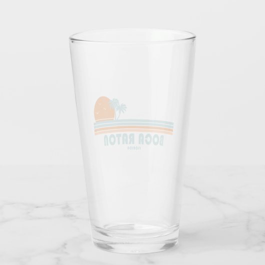 Boca Raton Florida Sun Palm Trees Glas (Achterkant)