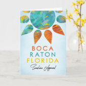 Boca Raton Florida Sunshine Travel Kaart (Gele Bloem)
