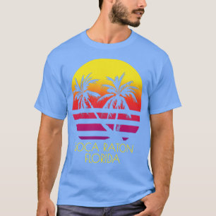 Boca Raton Florida  Tropische Zonsondergang Palm T T-shirt