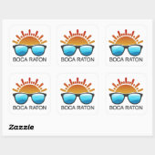 Boca Raton Florida Zonnebril Vierkante Sticker (Vel)