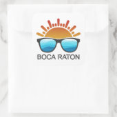 Boca Raton Florida Zonnebril Vierkante Sticker (Tas)