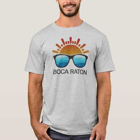 Boca Raton Florida Zonnebrillen T-shirt (Voorkant)