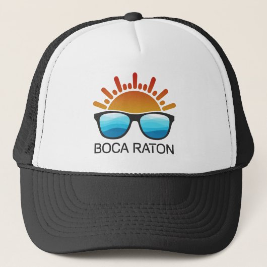 Boca Raton Florida Zonneschermen Trucker Pet (Voorkant)