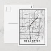 Boca Raton Map Briefkaart (Voorkant / Achterkant)