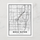 Boca Raton Map Briefkaart (Voorkant)