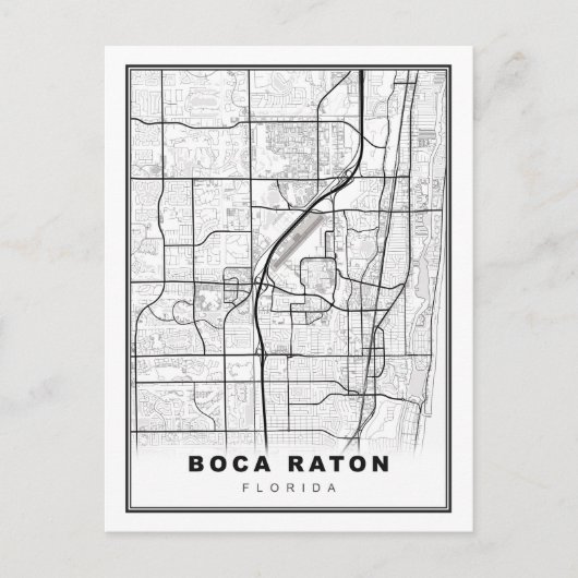 Boca Raton Map Briefkaart (Voorkant)