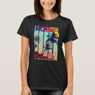Boca Raton Retro  stijl palmstructuur T-shirt