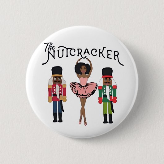 Boca Raton Zwarte Notenkraker Grappige Kerst  Ronde Button 5,7 Cm (Voorkant)