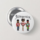 Boca Raton Zwarte Notenkraker Grappige Kerst  Ronde Button 5,7 Cm (Voorkant /achterkant)