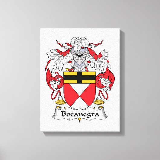 Bocanegra Family Crest Canvas Afdruk (Voorkant)
