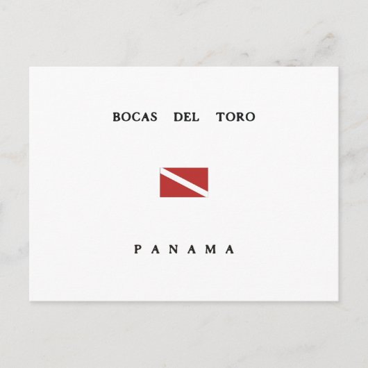 Bocas Del Toro Panama Scuba Dive Flag Briefkaart (Voorkant)