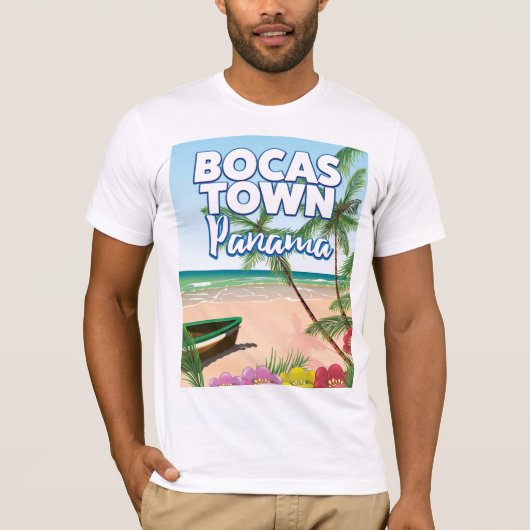 Bocas Town Panama strand reisposter T-shirt (Voorkant)
